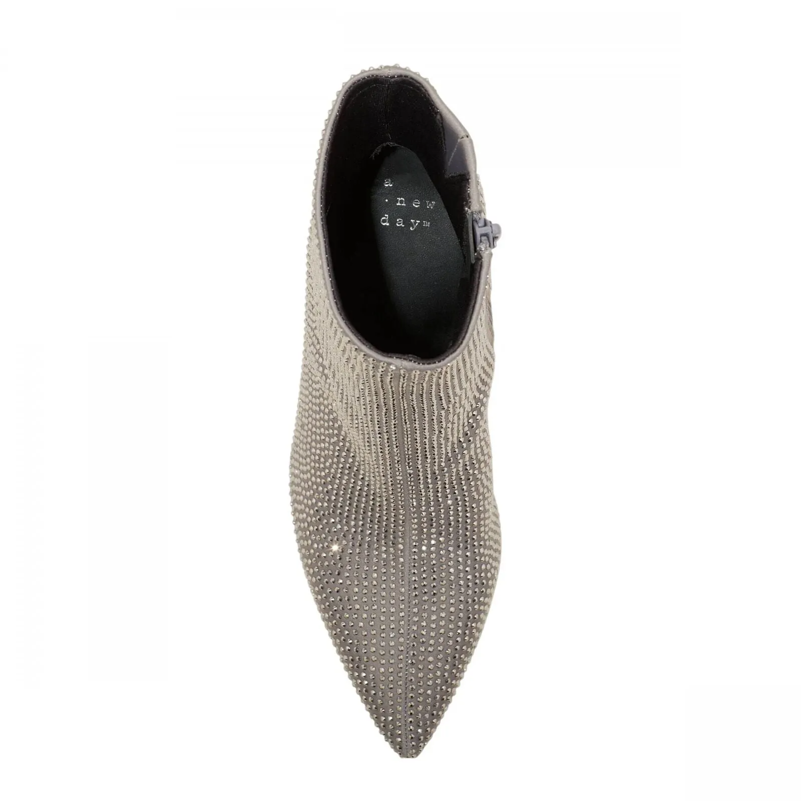 A New Day Womens Cassidy Rhinestone Ankle Boots 91636630 Silver Gray 7M