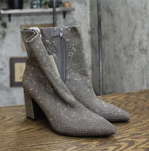A New Day Womens Cassidy Rhinestone Ankle Boots 91636630 Silver Gray 8.5