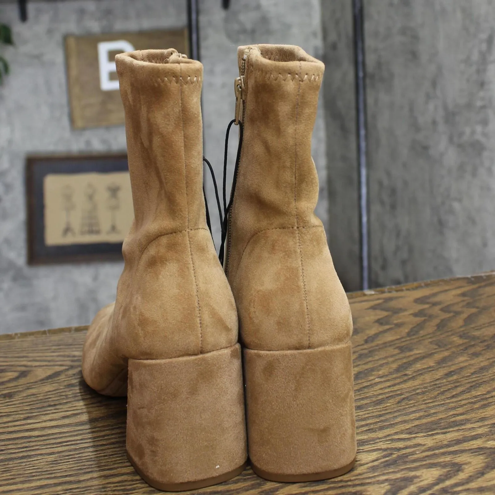 A New Day Womens Pippa Stretch Ankle Boots 90974083 Taupe Brown 7.5M