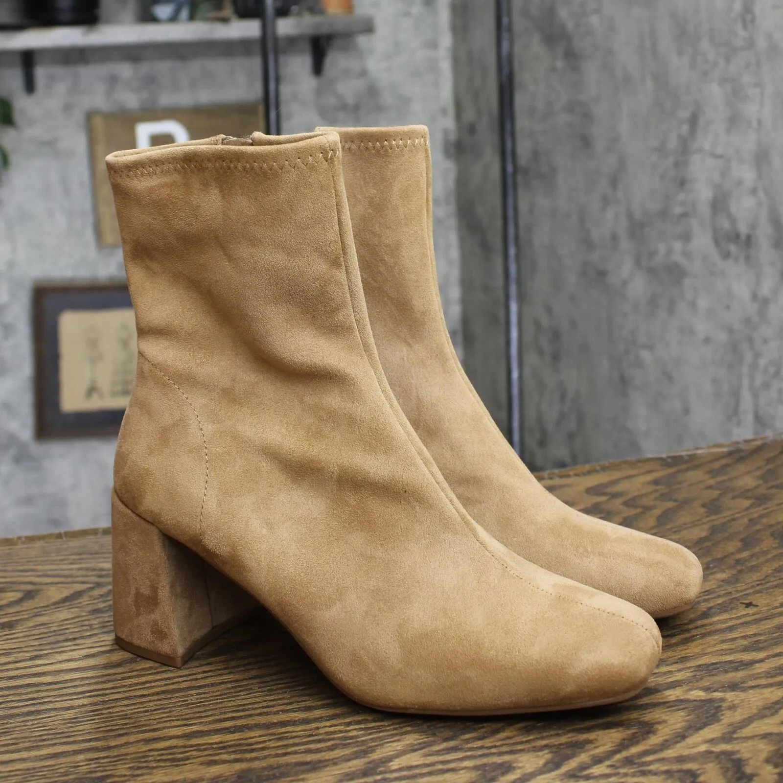 A New Day Womens Pippa Stretch Ankle Boots 90974083 Taupe Brown 7.5M