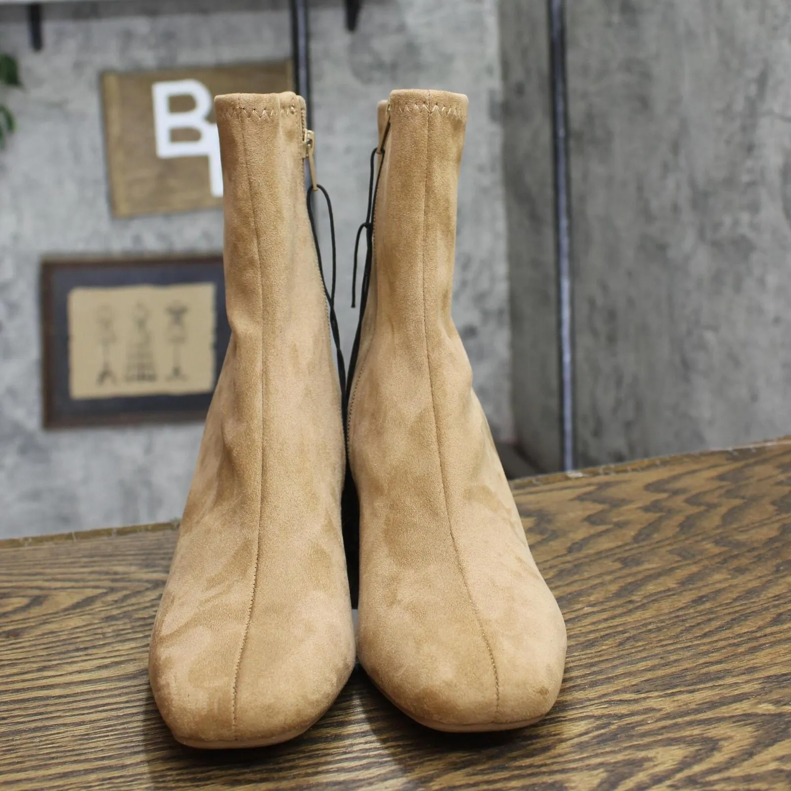 A New Day Womens Pippa Stretch Ankle Boots 90974083 Taupe Brown 7.5M