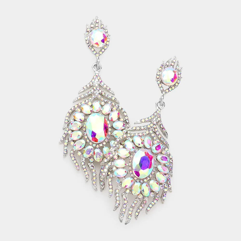 AB Crystal and Rhinestone Chandelier Earrings | Pageant Earrings | 283405