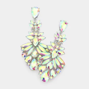 AB Crystal Cluster Pageant Chandelier Earrings  | 237255