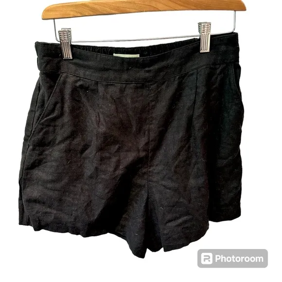 Abercrombie &amp; Fitch Linen Blend Black Shorts Size Medium NWT‎