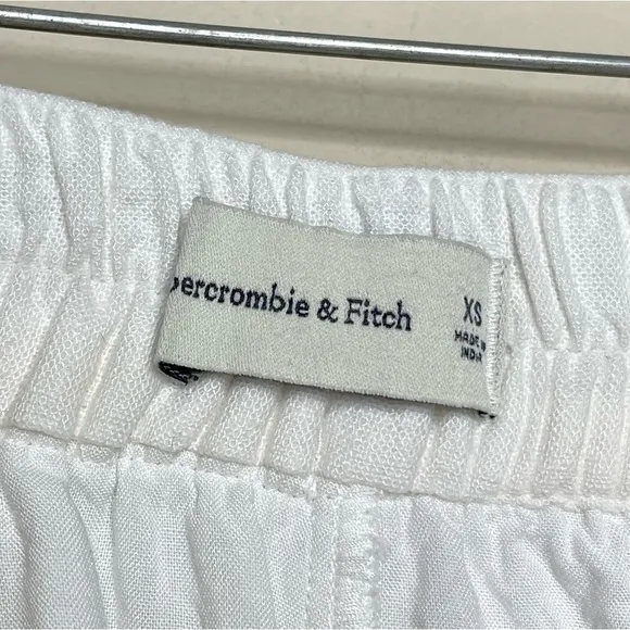 Abercrombie &amp; Fitch Matching Set Linen Blend Tie Front Top High Waisted Shorts