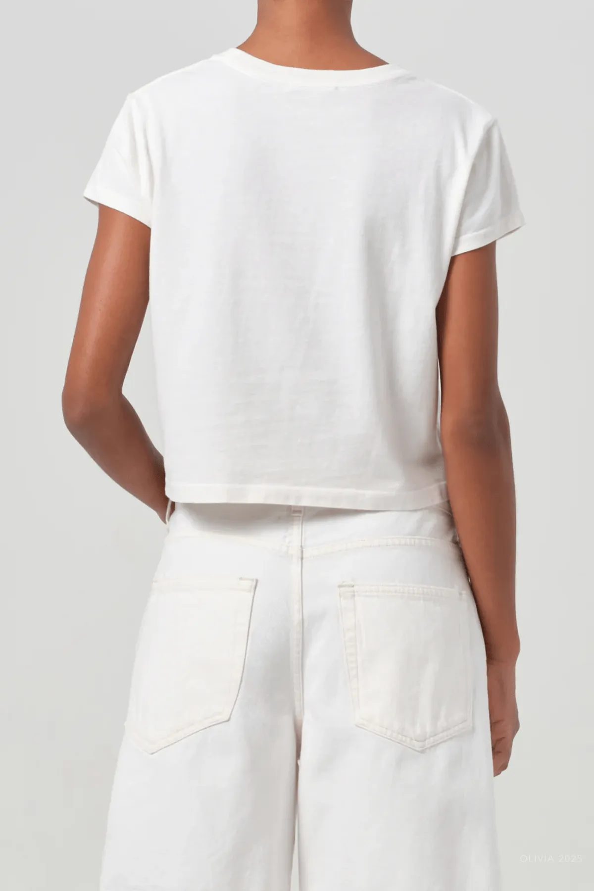 Adine Shrunken Tee in White Ash