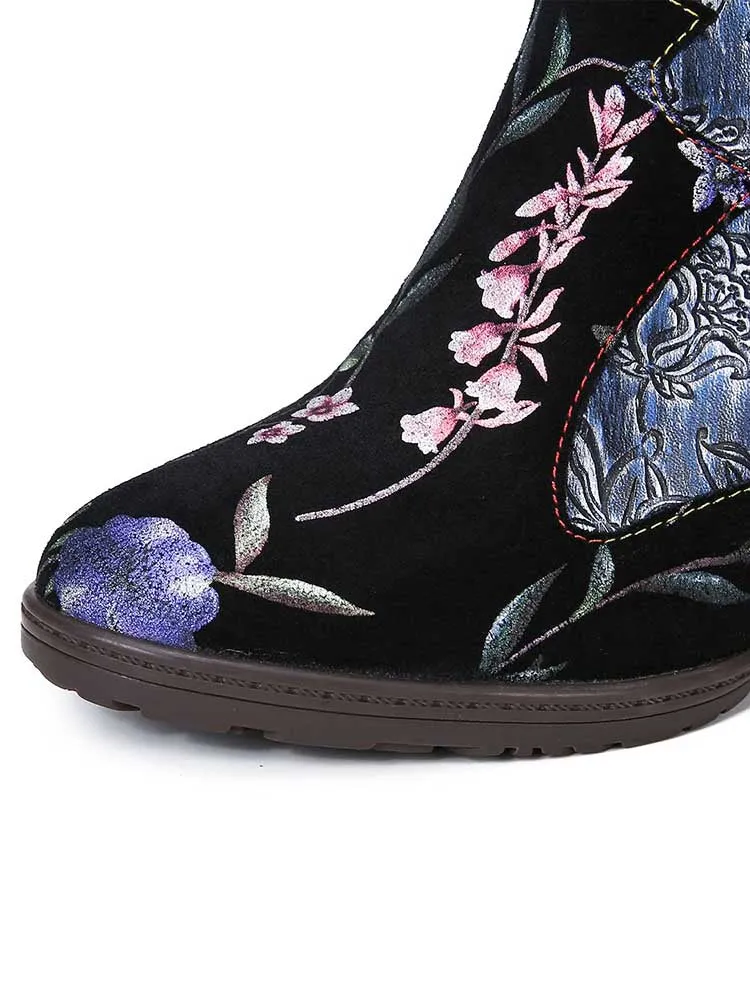 Ainhoa Hand Painted Leather High Heel Boots