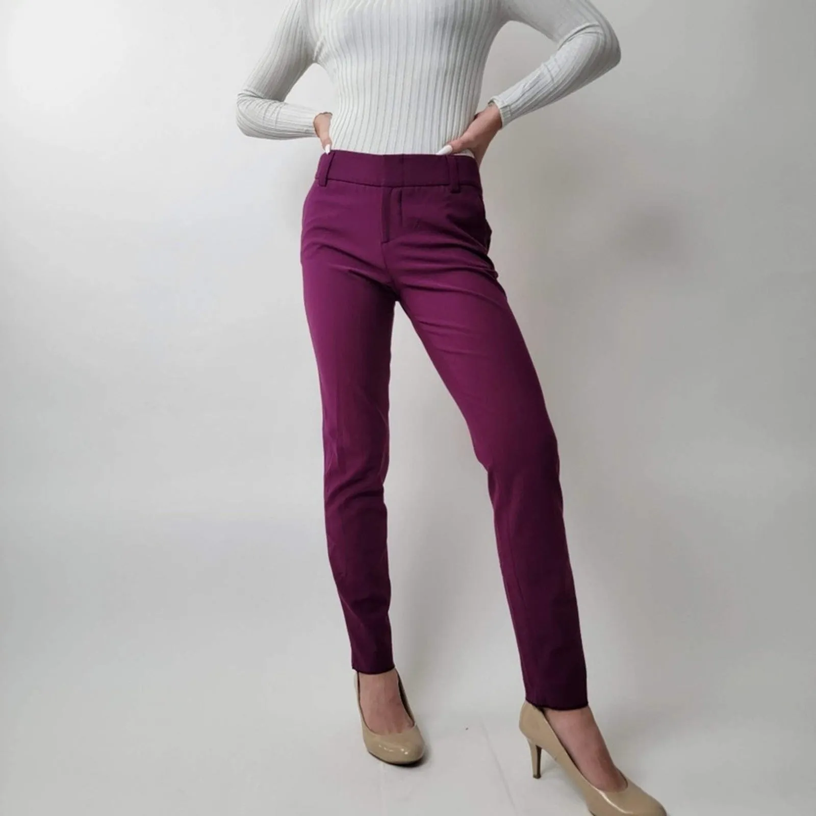 Alice   Olivia Burgundy Pants