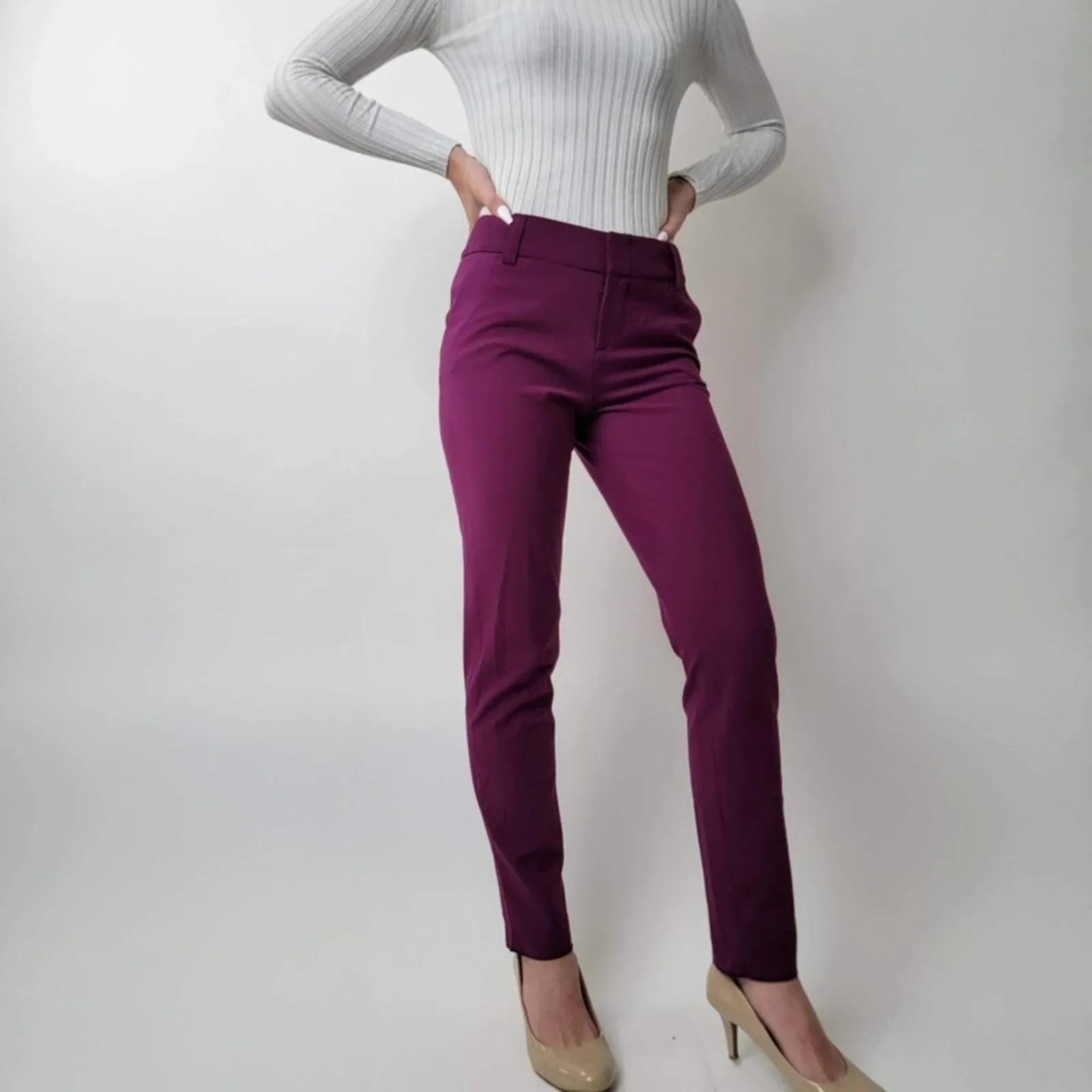 Alice   Olivia Burgundy Pants