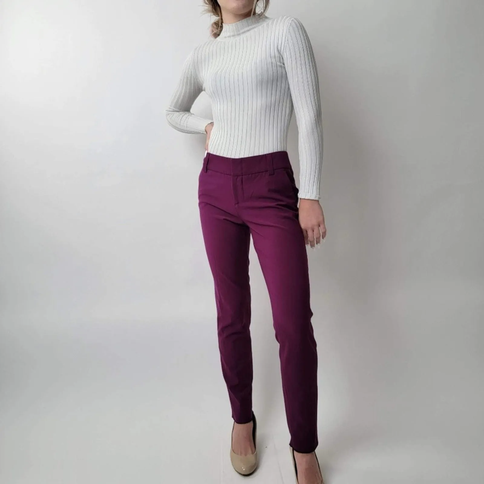 Alice   Olivia Burgundy Pants
