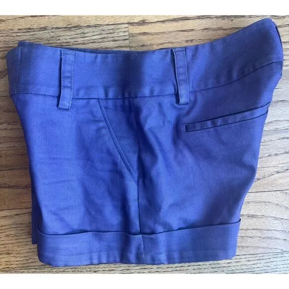 Alice   Olivia Women’s Chinos Shorts Purple Stretch Slant Pockets Low Rise Sz 2