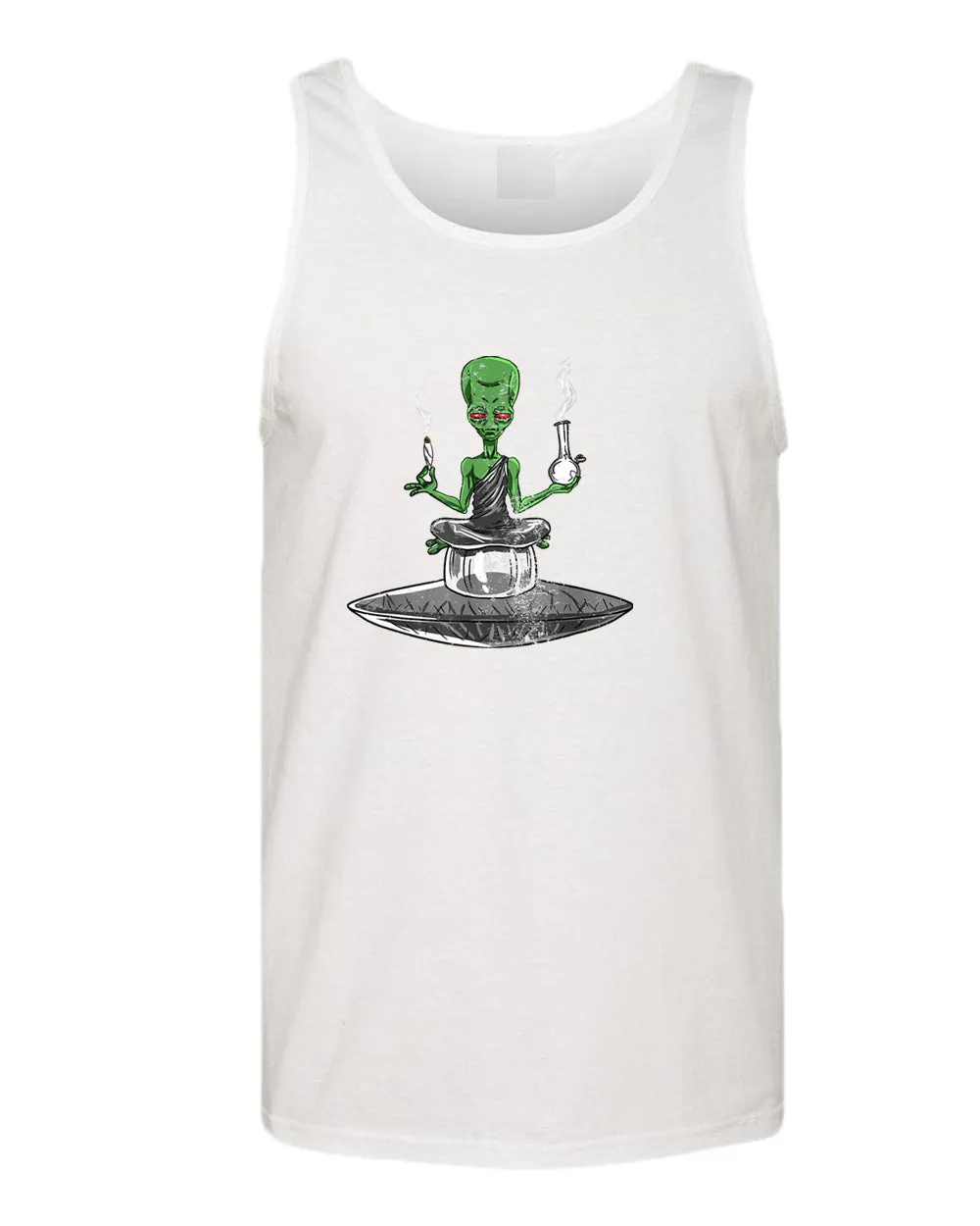 Alien meditation tank top, smoke tank tops