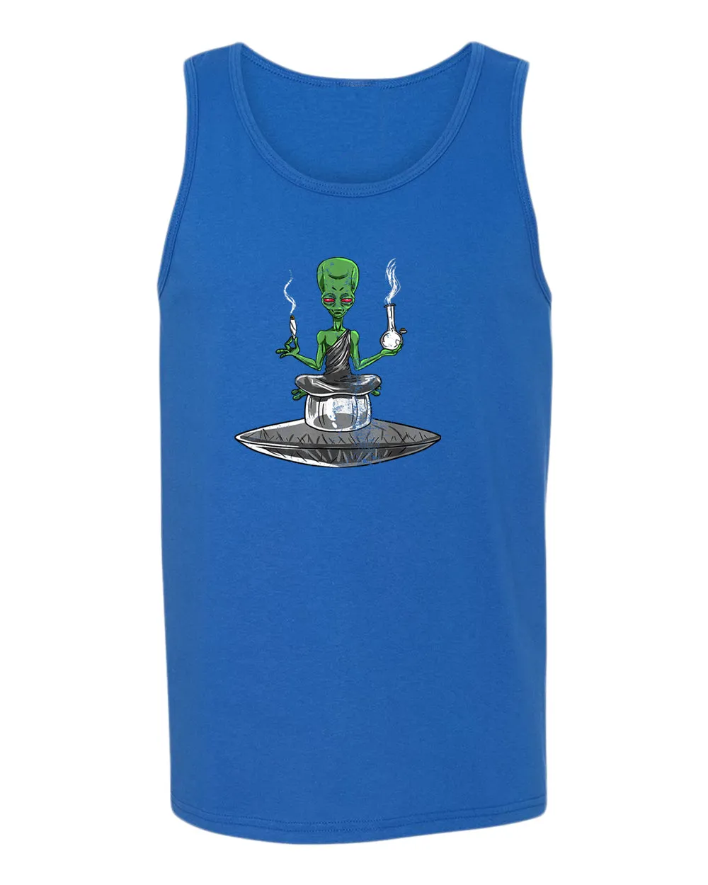 Alien meditation tank top, smoke tank tops