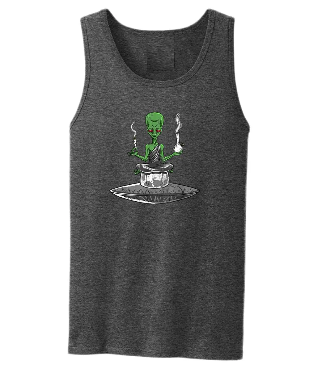 Alien meditation tank top, smoke tank tops