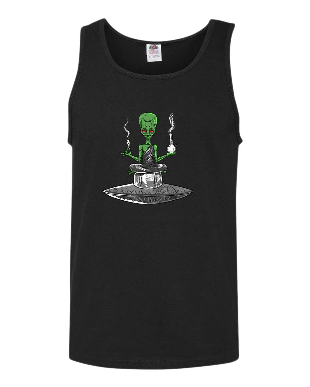Alien meditation tank top, smoke tank tops