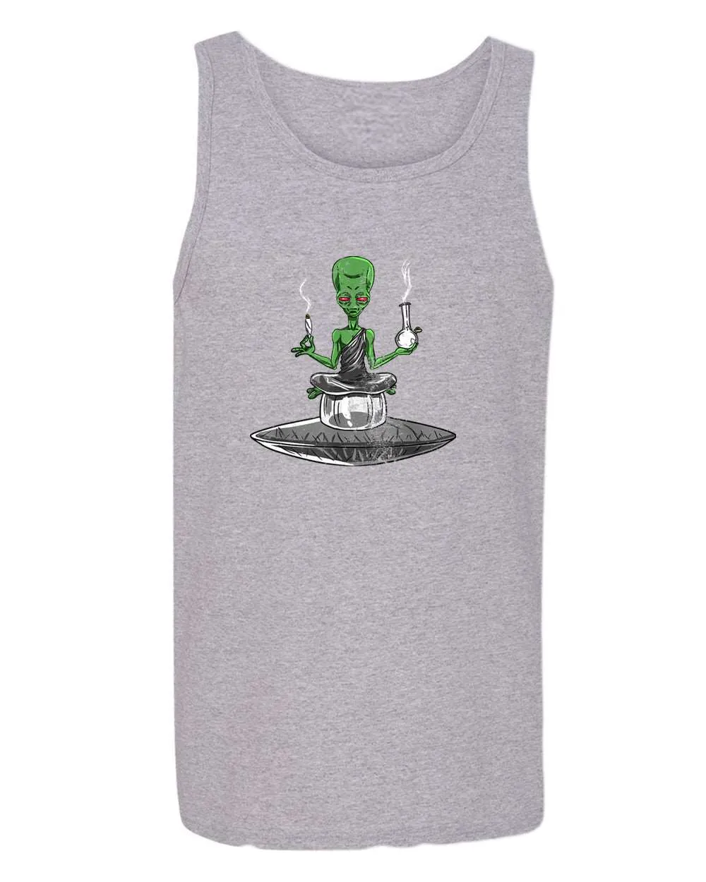 Alien meditation tank top, smoke tank tops