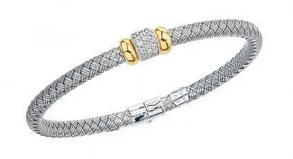 Alisa Sterling Silver & 18k Bangle Bracelet