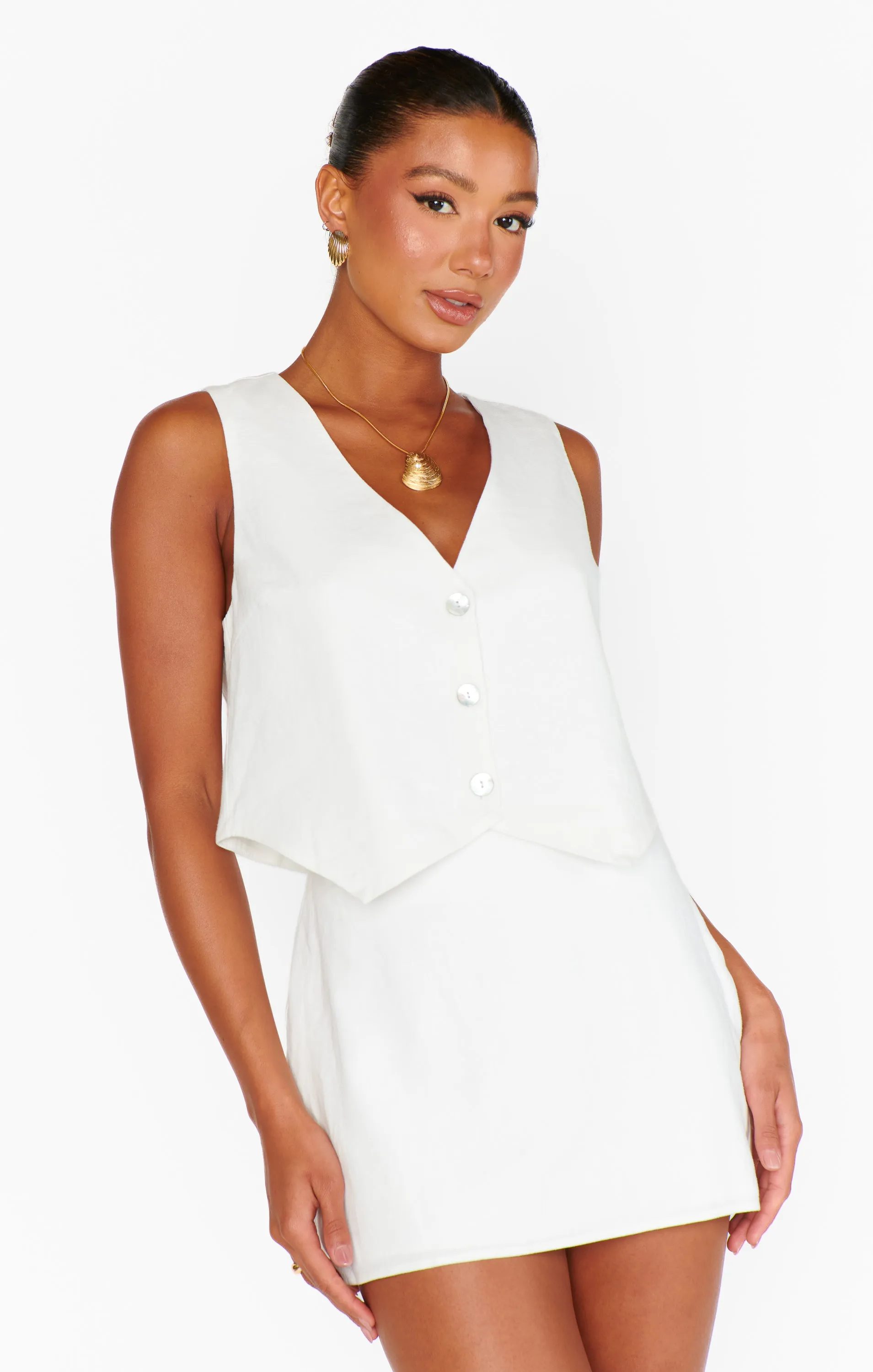 All Night Skort ~ White Linen