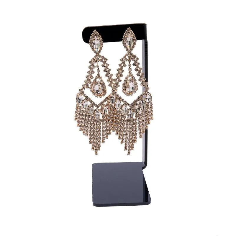 Allure rhinestone earrings silver (2 Colors)