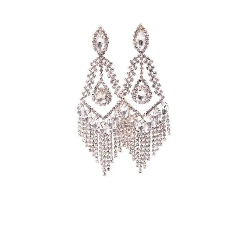 Allure rhinestone earrings silver (2 Colors)
