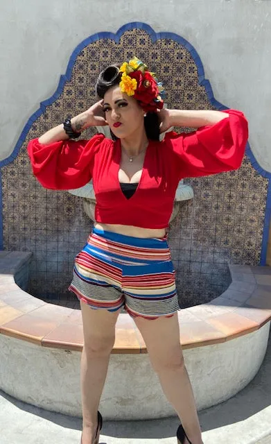 Amarra High-Waisted Shorts Serape