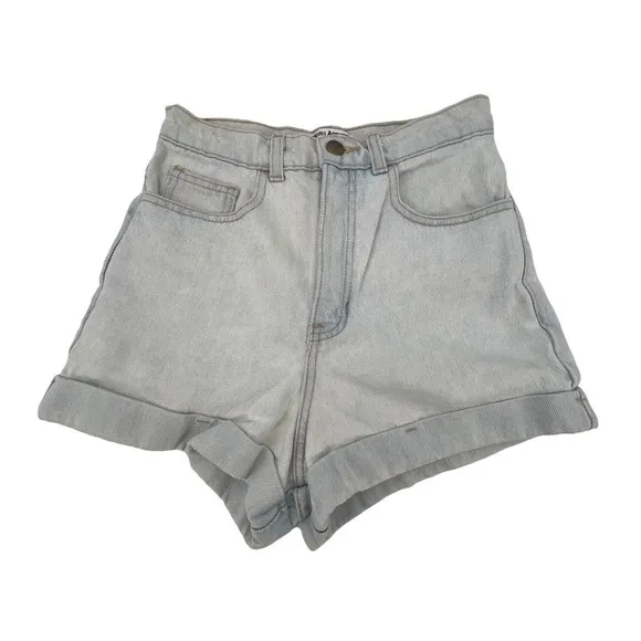 American Apparel Cuffed Hem Jean Shorts Size 26 Junior’s