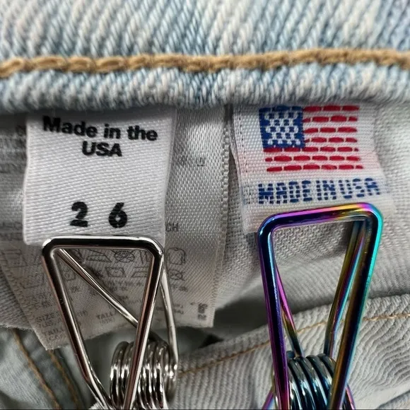 American Apparel Cuffed Hem Jean Shorts Size 26 Junior’s
