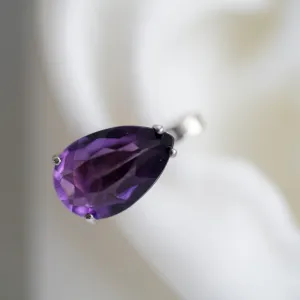Amethyst ear cuff in silver