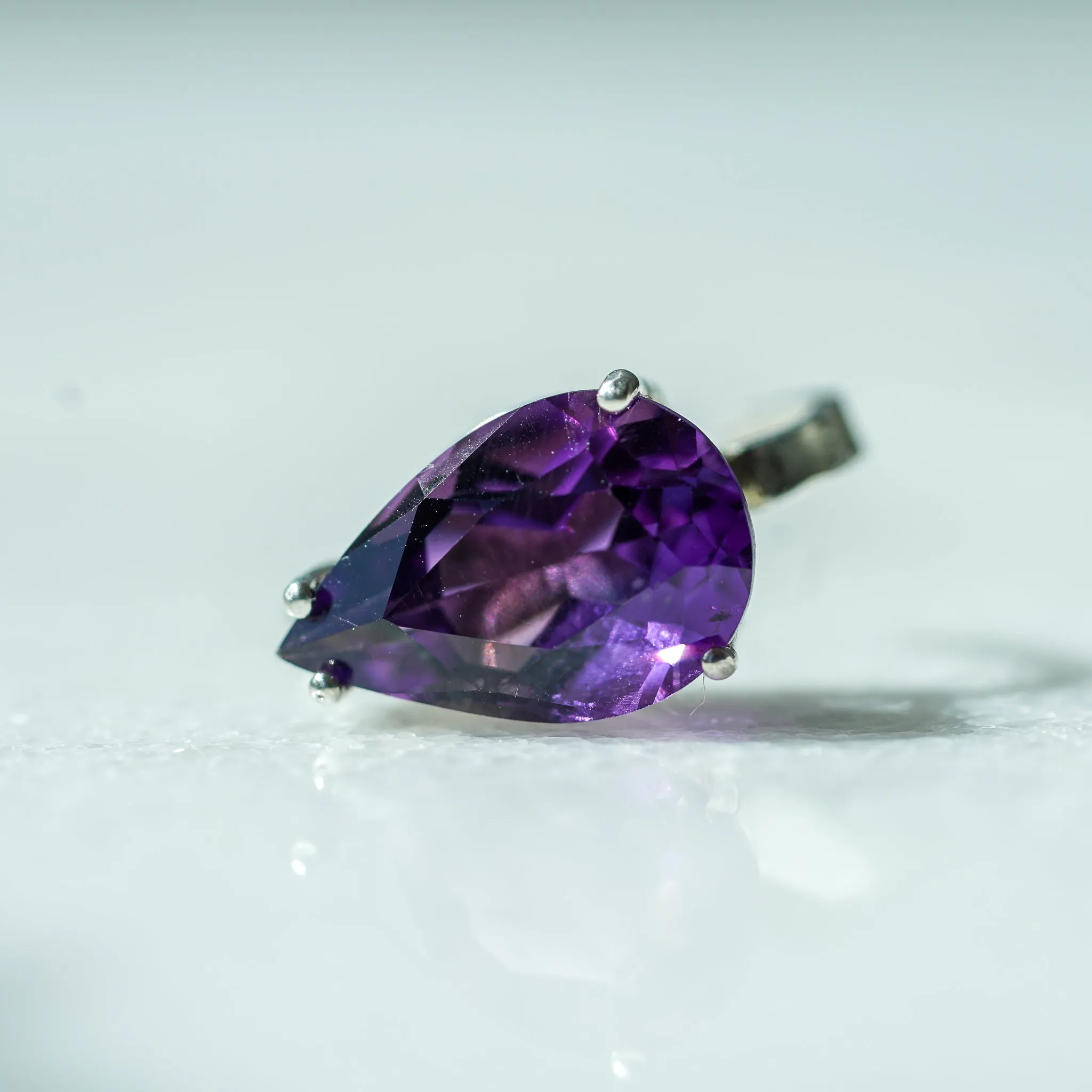 Amethyst ear cuff in silver