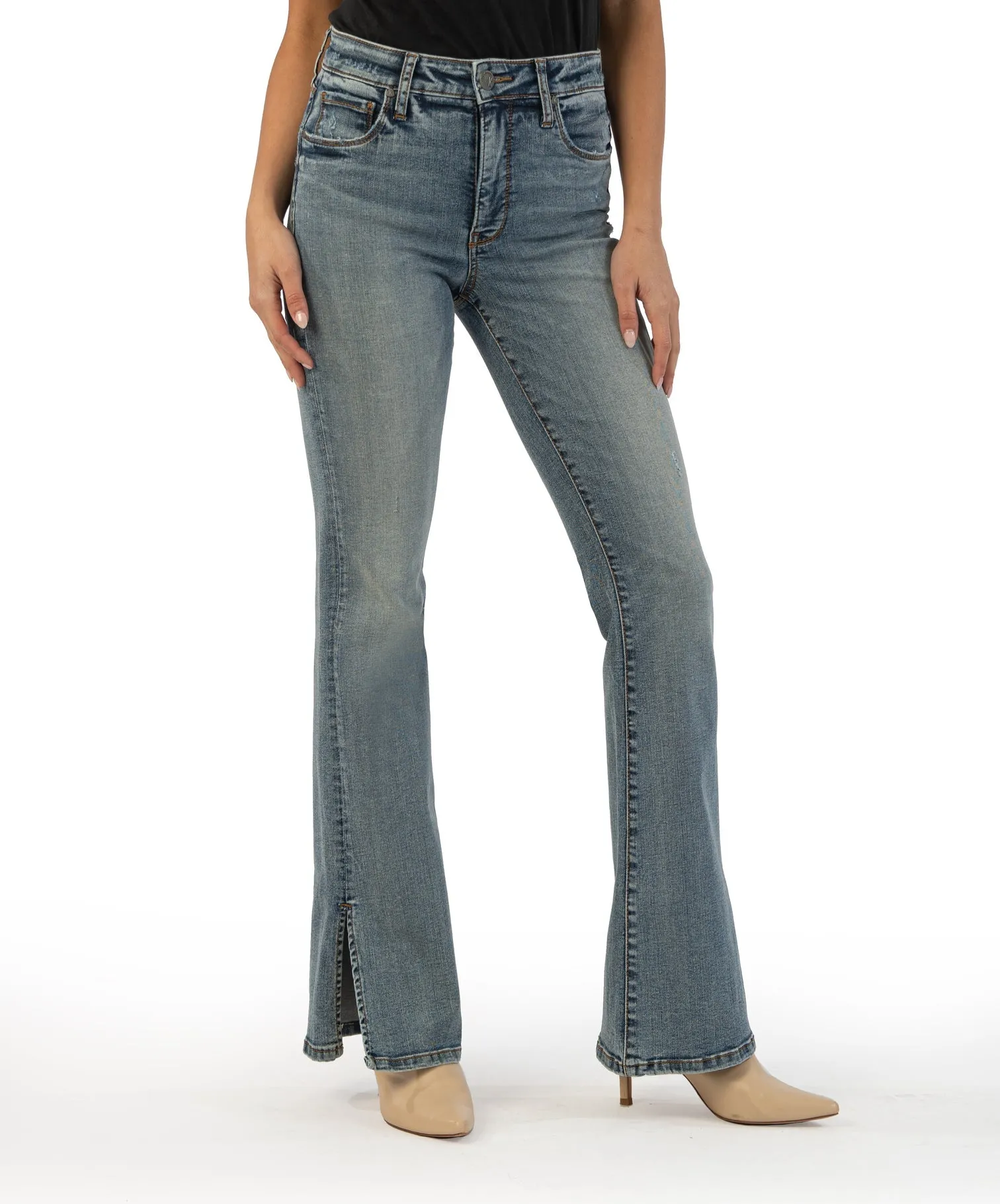 Ana High Rise Fab Ab Flare With Side Slit (Unconditional Wash)