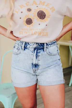 Andre Acid Washed Denim Shorts