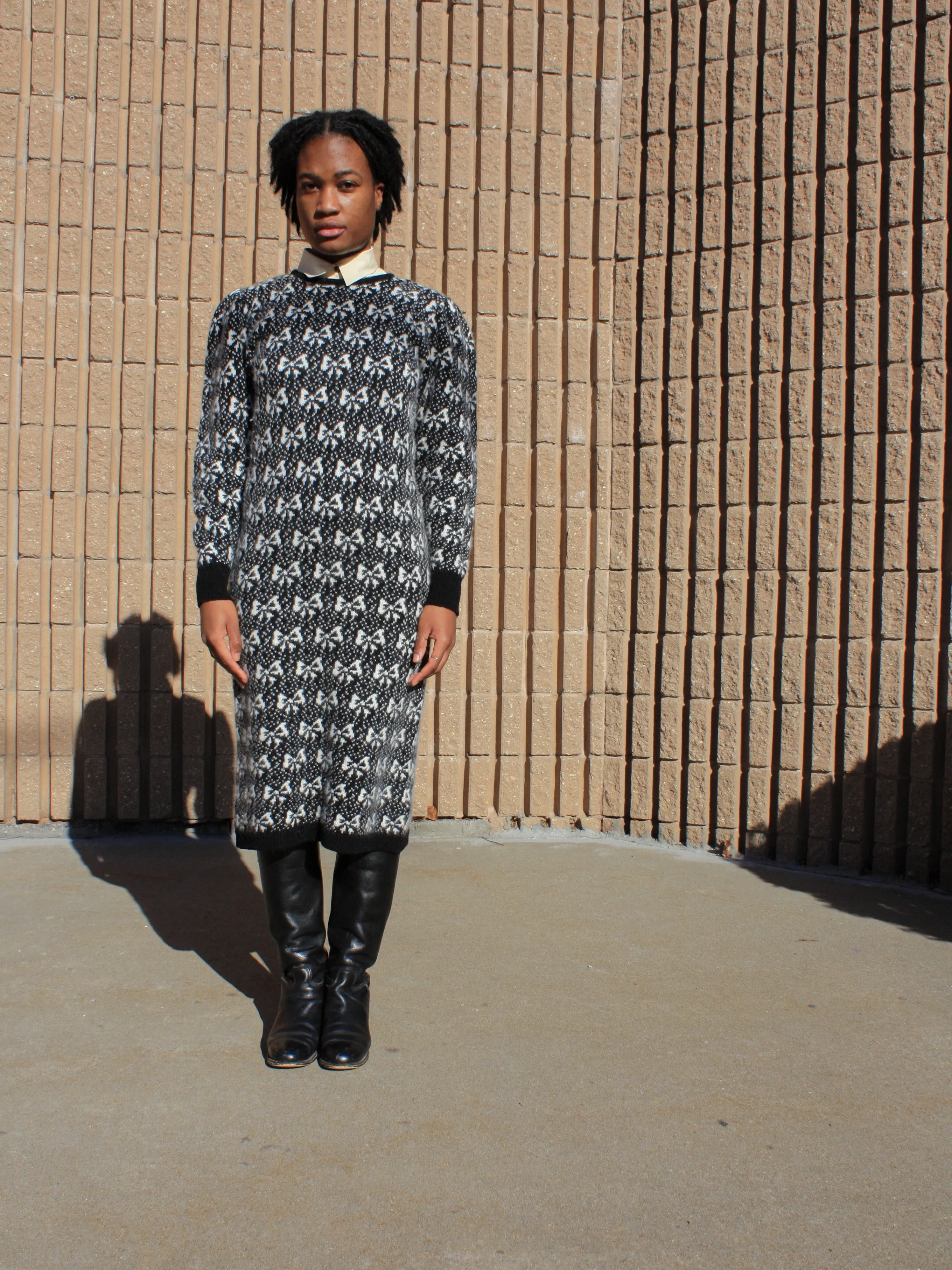 Angora Knit Bow Dress