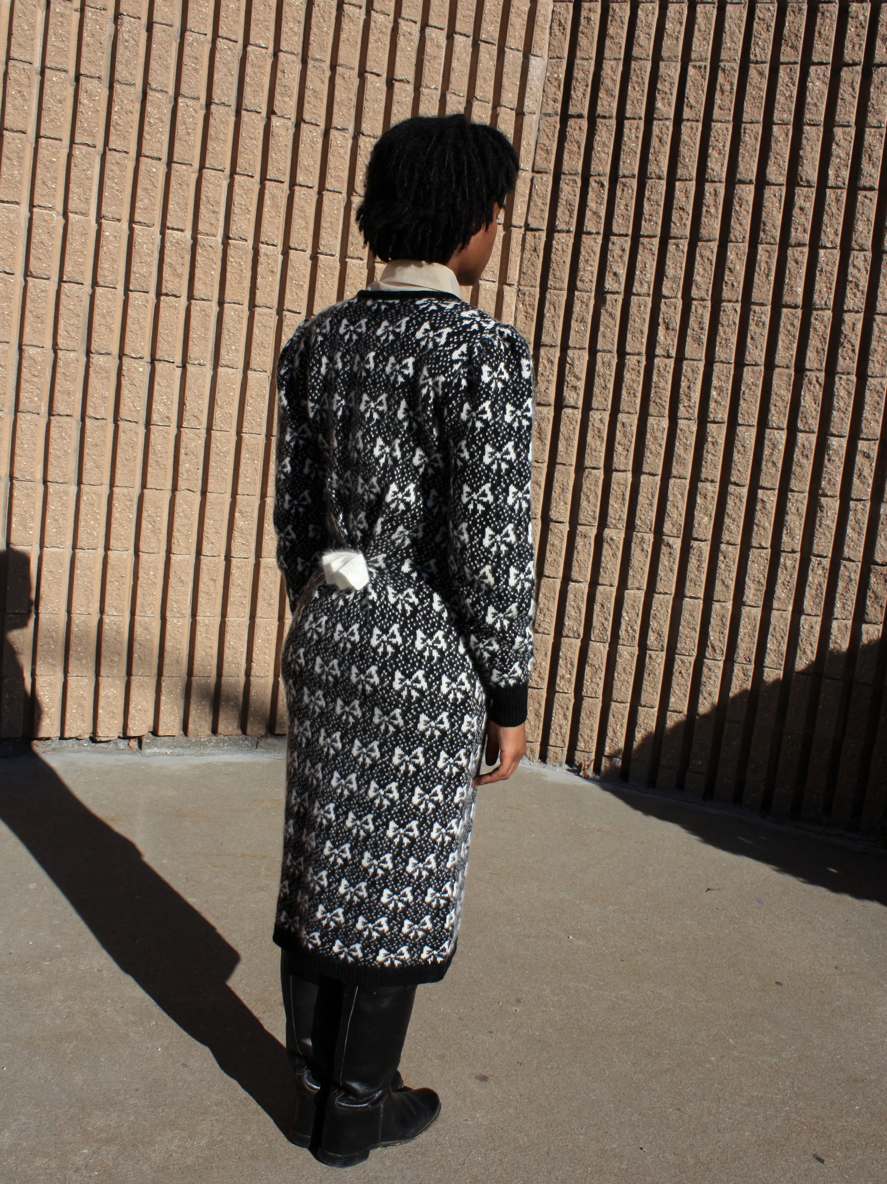 Angora Knit Bow Dress