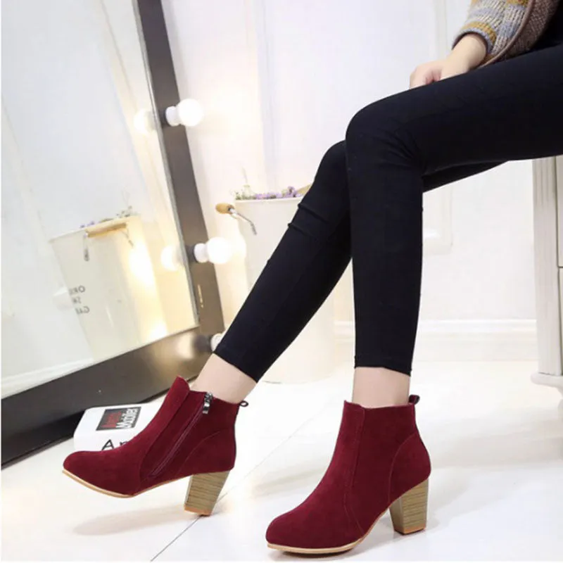 Ankle Boots Martin Boots Mid Heel Ankle Boots