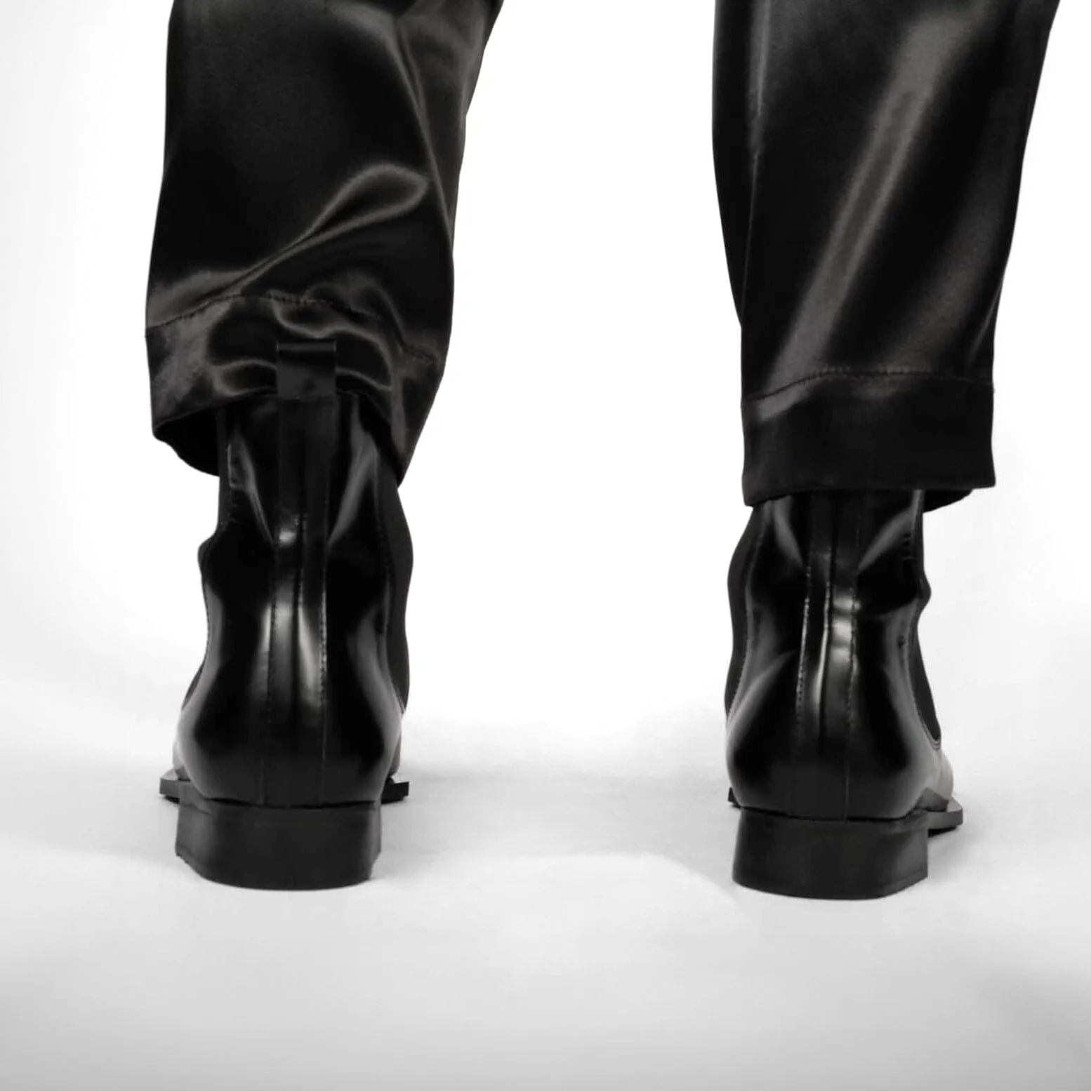 Ankle Cut Leather Boots with Pointed Toes