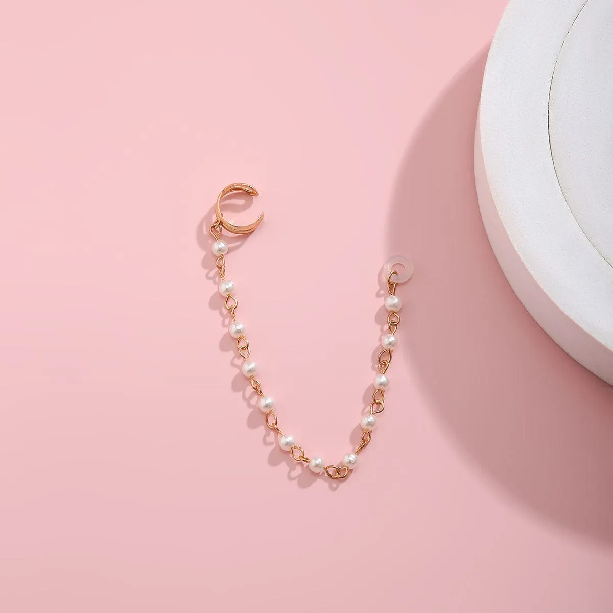 Anti-lost Wireless AirPods Earphone Pearl Chain Ear Cuff Earring