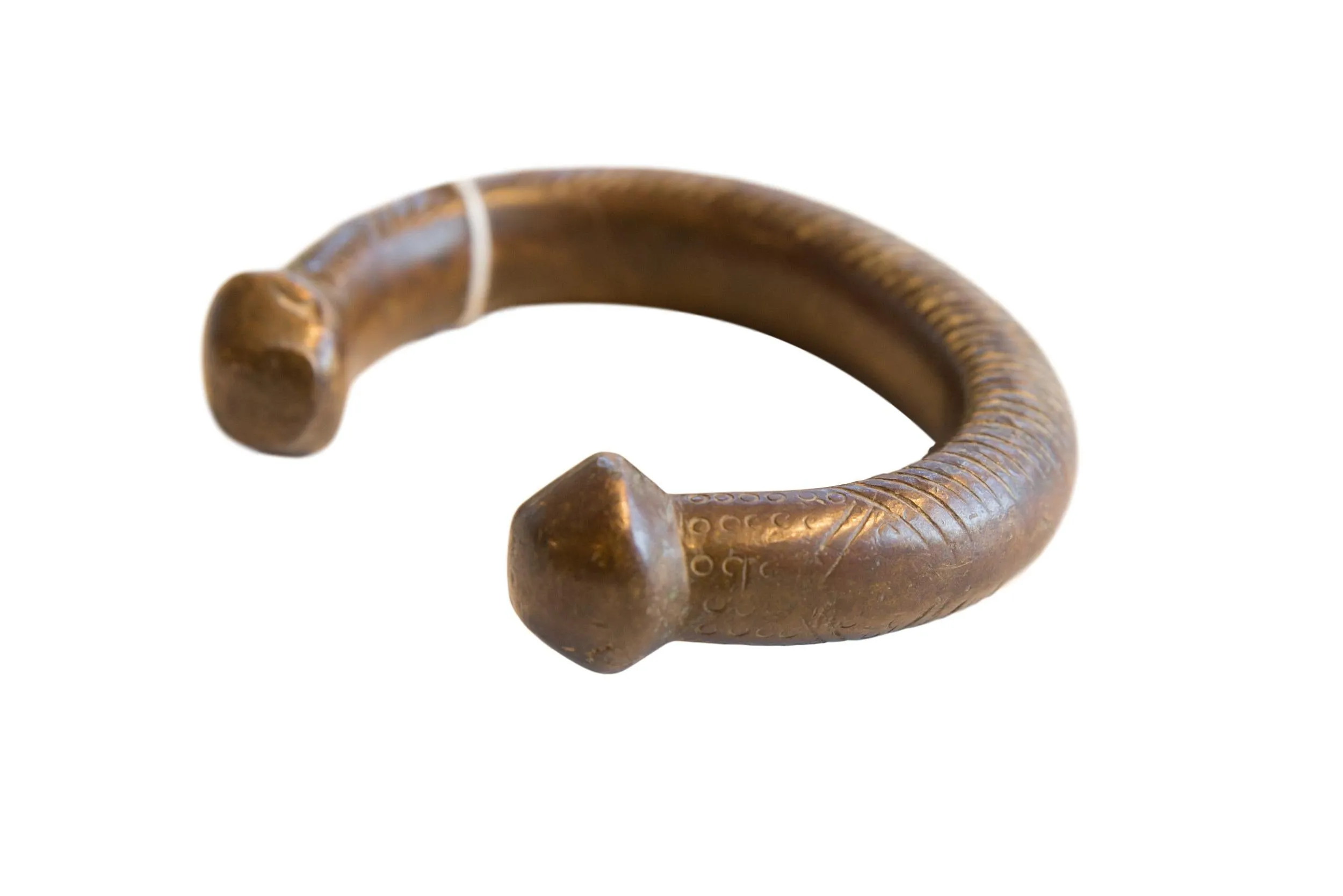 Antique African Bronze Snake Cuff Bracelet