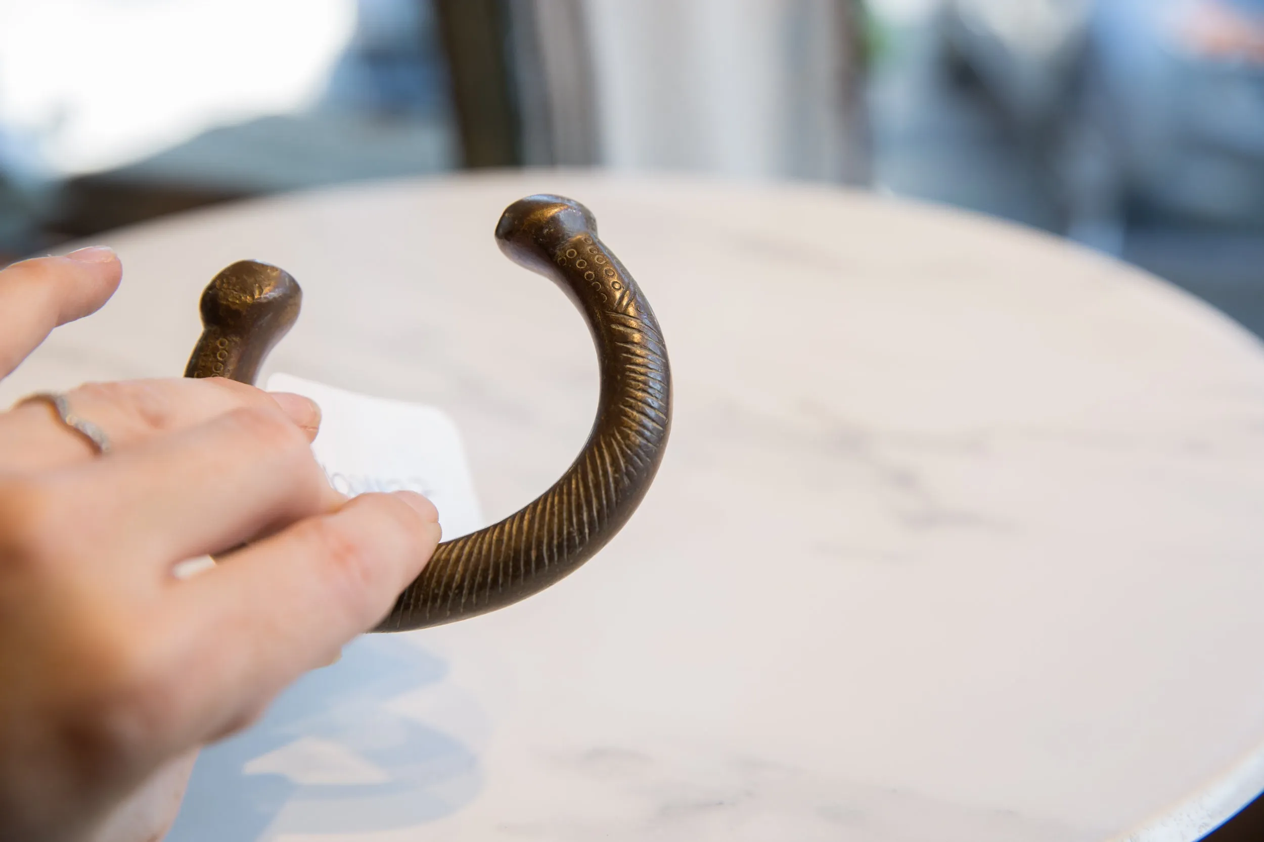 Antique African Bronze Snake Cuff Bracelet