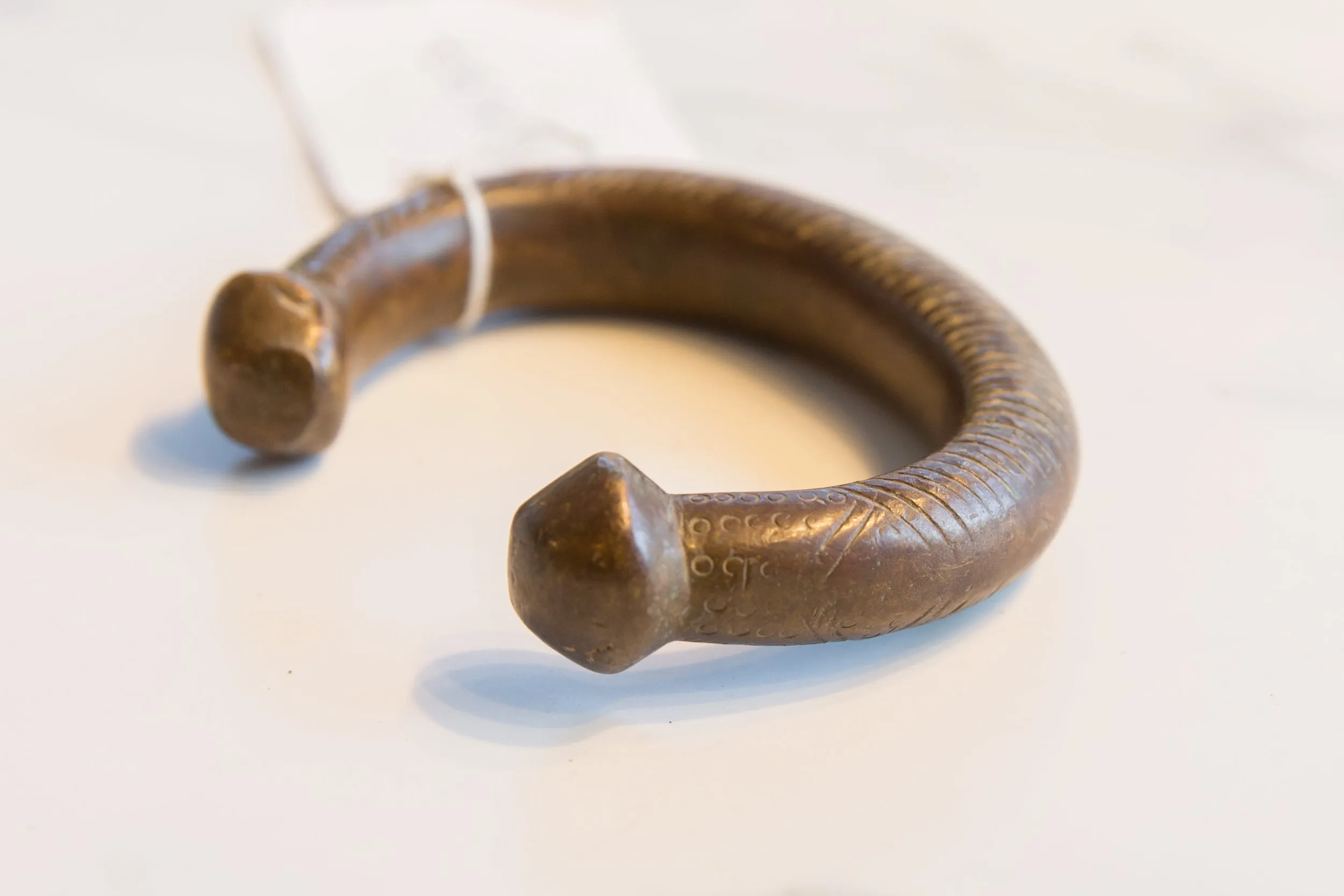 Antique African Bronze Snake Cuff Bracelet