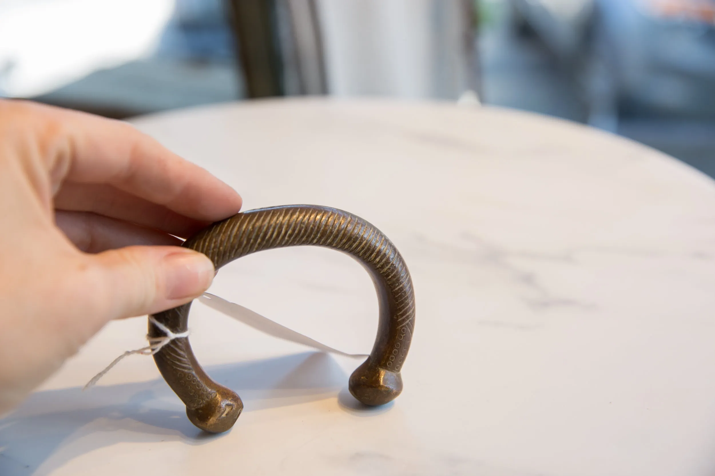 Antique African Bronze Snake Cuff Bracelet