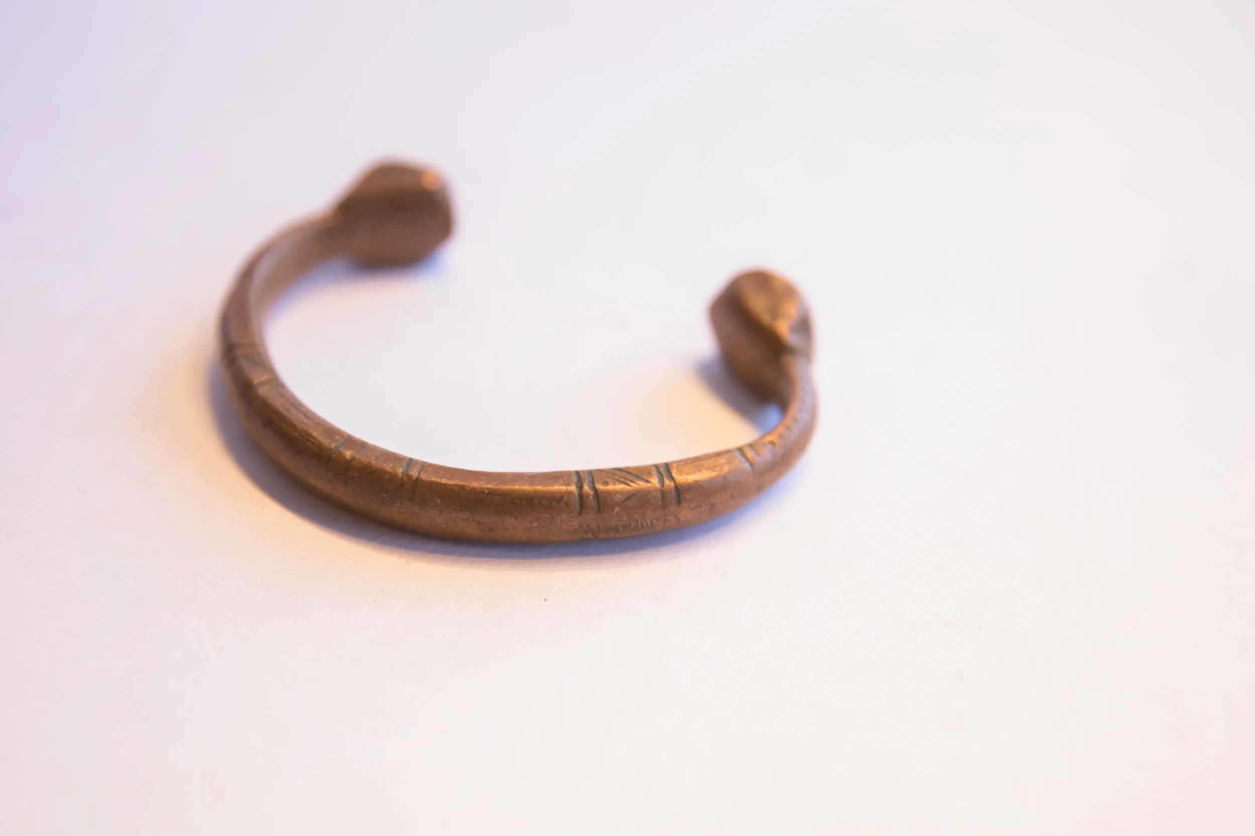 Antique African Copper Snake Cuff Bracelet
