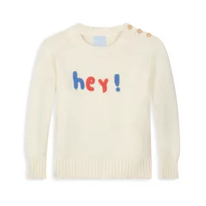 Applique Hey Pullover -- Ivory