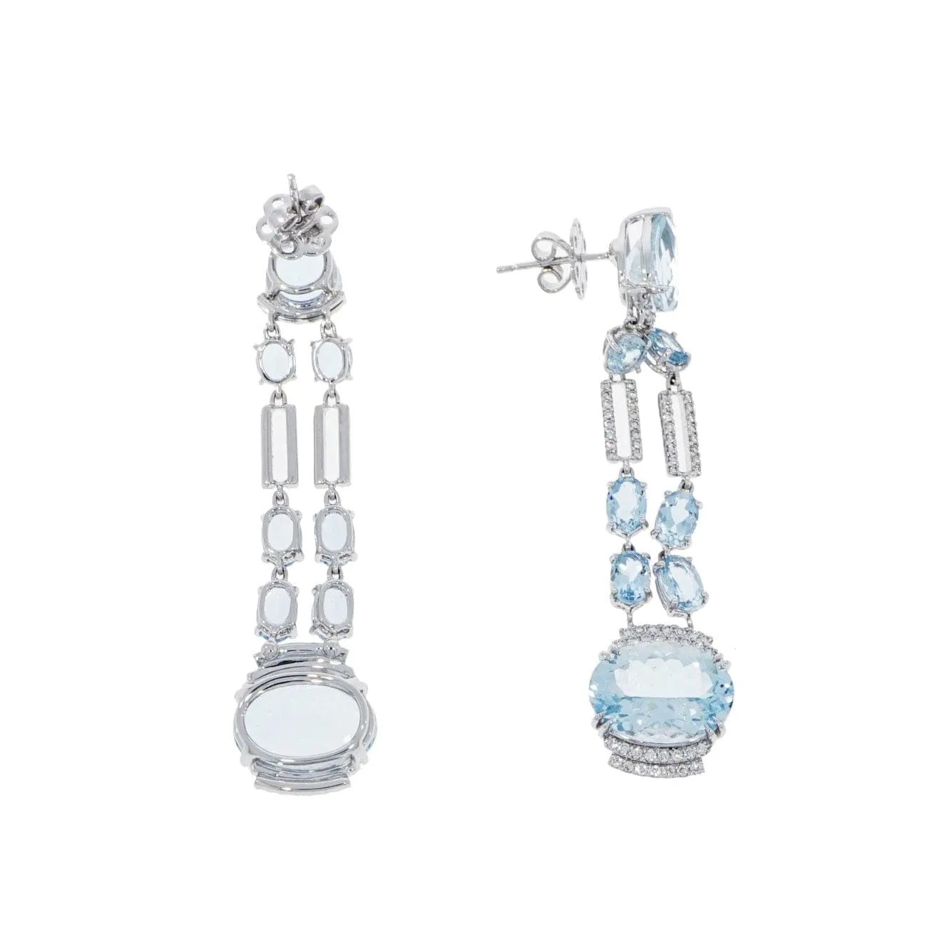 Aquamarine & Diamond Chandelier Earrings