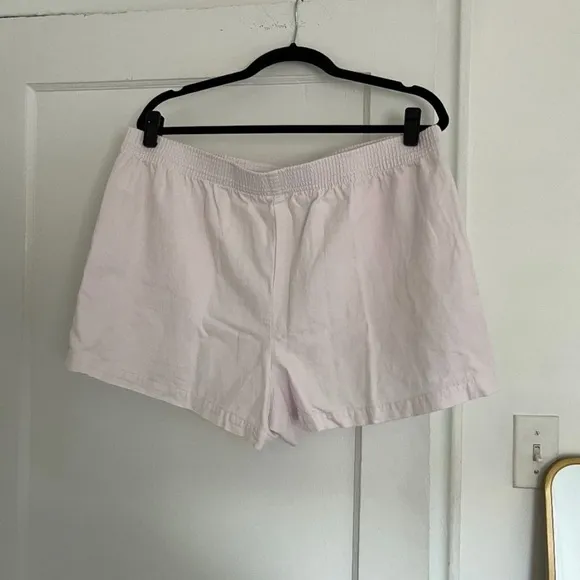 Aritzia Wilfred Pink Linen Cotton Shorts