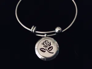 Aromatherapy Jewelry Rose Essential Oil Locket Diffuser Expandable Adjustable Bracelet Stainless Steel Bangle Gift