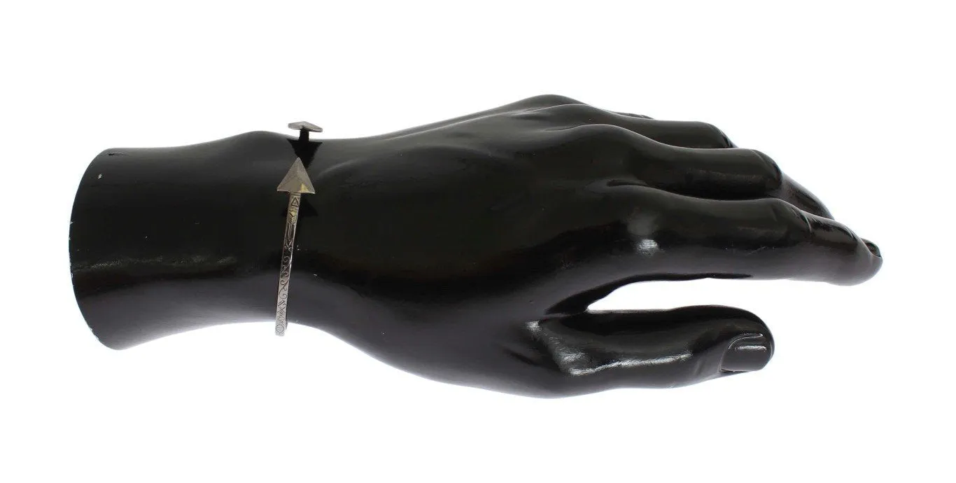 Arrow Gray 925 Silver Bangle Bracelet