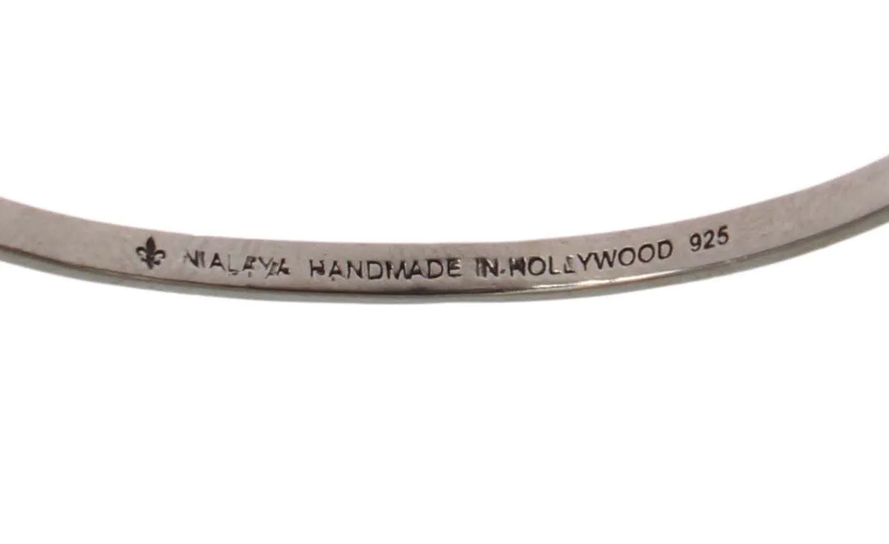 Arrow Gray 925 Silver Bangle Bracelet