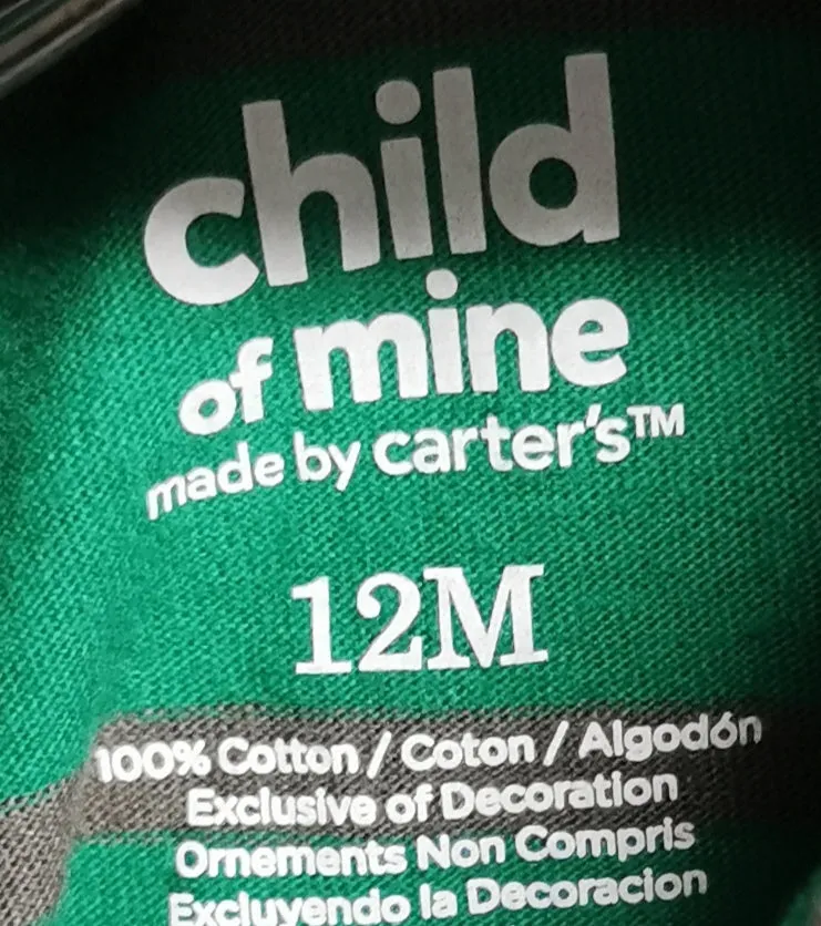 BABY BOY SIZE 12 MONTHS - CARTER'S, Graphic Pullover Hoodie T-Shirt EUC B30