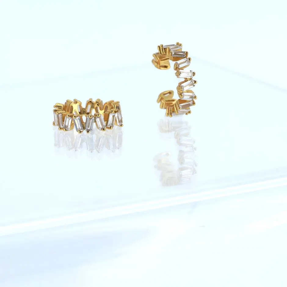 Baguette Diamond CZ ear cuff
