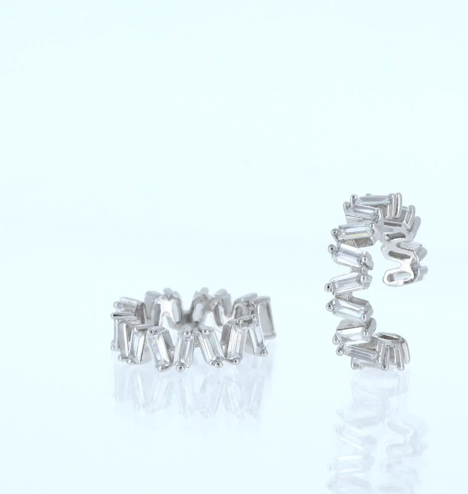 Baguette Diamond CZ ear cuff